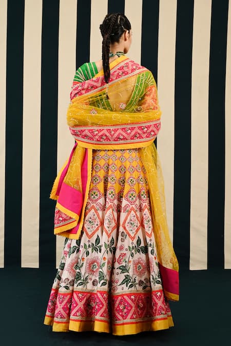 Swati Vijaivargie Tarang Mughal Garden Print Embellished Lehenga Blouse Set 