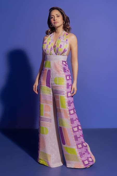 Nirmooha Geometric Print Jumpsuit 