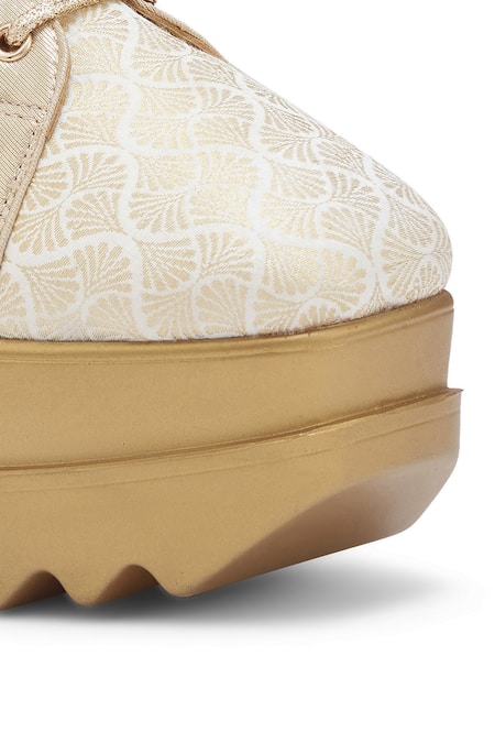 Shop_Anaar_Off White Rumi Embroidered Wedge Sneakers _Online_at_Aza_Fashions
