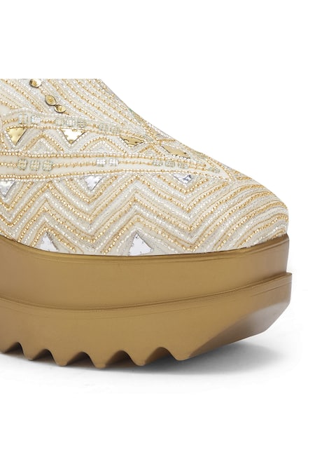 Shop Anaar Off White Art Deco Embroidered Wedge Sneakers Online at Aza Fashions Shop_Anaar_Off White Art Deco Embroidered Wedge Sneakers _Online_at_Aza_Fashions