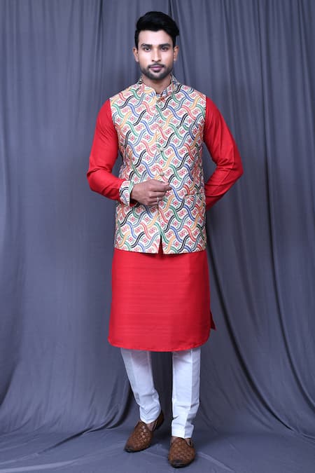 Arihant Rai Sinha Floral Swirl Print Bundi 