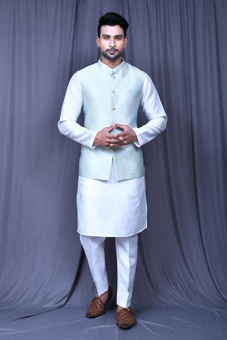 Arihant Rai Sinha Bloom Emboss Art Blue Bundi 