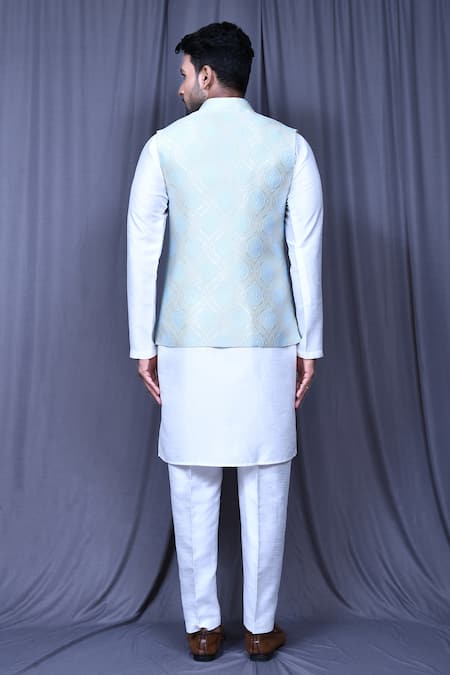 Arihant Rai Sinha Bloom Emboss Art Blue Bundi 