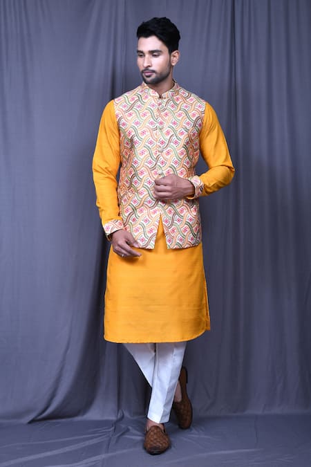 Arihant Rai Sinha Bloom Swirl Print Bundi 