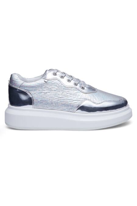 Buy_Anaar_Silver Boogie Metallic Sneakers _Online_at_Aza_Fashions