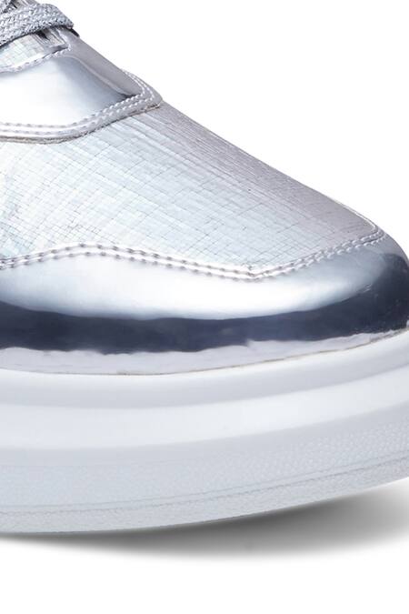 Shop_Anaar_Silver Boogie Metallic Sneakers _Online_at_Aza_Fashions