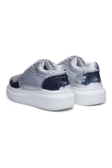 Anaar_Silver Boogie Metallic Sneakers _at_Aza_Fashions