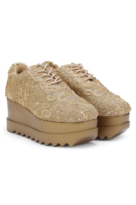 Anaar Kintsugi Embroidered Wedge Sneakers 