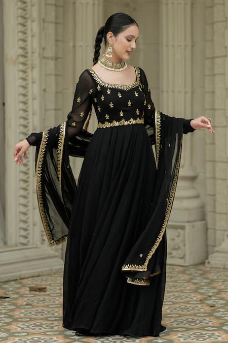 Esha Koul Mirror Embroidered Anarkali With Dupatta 