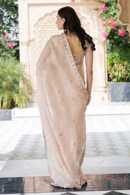 Esha Koul Mirror Embroiderd Pleated Saree Set 