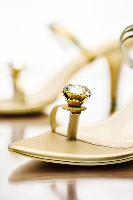 Buy Signature Sole Gold Diamonds Metallic Strap Heels Online at Aza Fashions Buy_Signature Sole_Gold Diamonds Metallic Strap Heels _Online_at_Aza_Fashions