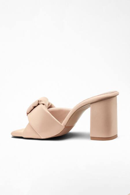 Buy_Signature Sole_Beige Criss Cross Strap Block Heels _Online_at_Aza_Fashions