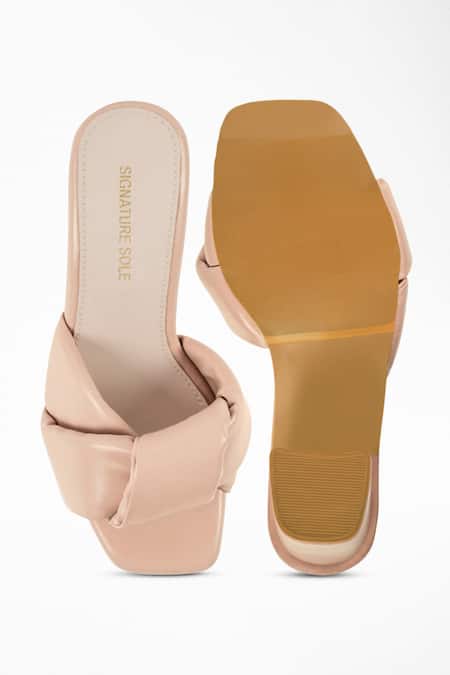Signature Sole_Beige Criss Cross Strap Block Heels _Online_at_Aza_Fashions
