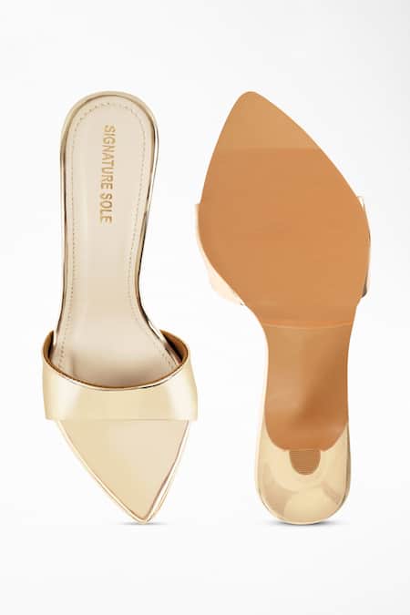 Amoretu 9.5CM Rhinestone Thin High Heels Pointed Toe Fashion Sandals-Gold |  Catch.com.au