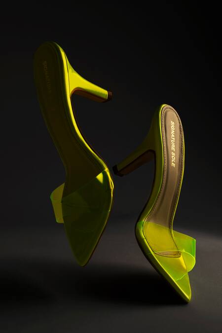 Buy Neon Green Heeled Sandals for Women by Sneak-a-Peek Online | Ajio.com