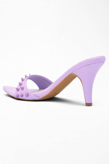 Signature Sole Purple Embellished Stud Strap Pencil Heels Online at Aza Fashions Signature Sole_Purple Embellished Stud Strap Pencil Heels_Online_at_Aza_Fashions