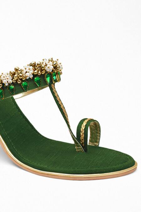 Joanna Sandals - Green - Suede goatskin leather - Sézane