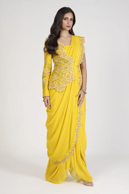 Amazon.in: Yellow Indo Western For Women