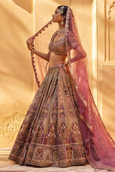 Roqa Alima Mughal Gardenia Embroidered Bridal Lehenga Set 