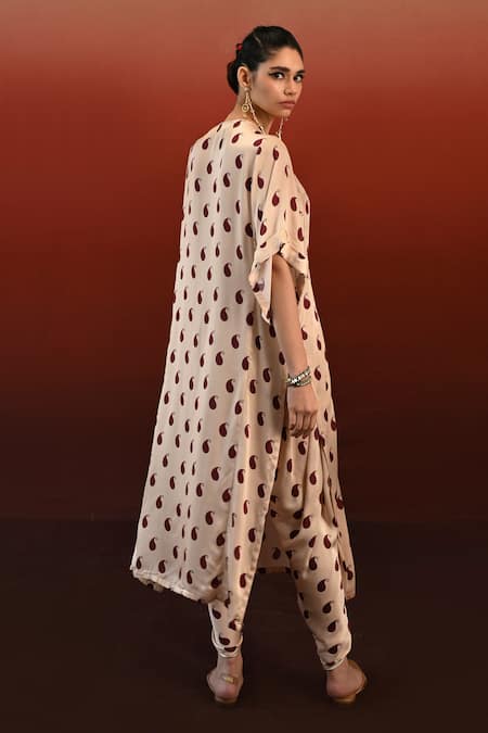 Swati Vijaivargie Chameli Paisley Print Kaftan With Dhoti Pant 
