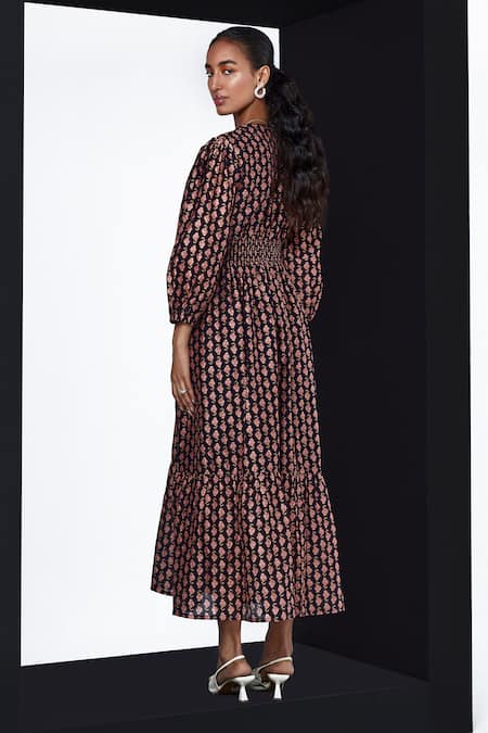 Ridhi Mehra Fiorello Dianthus Blossom Print Dress 