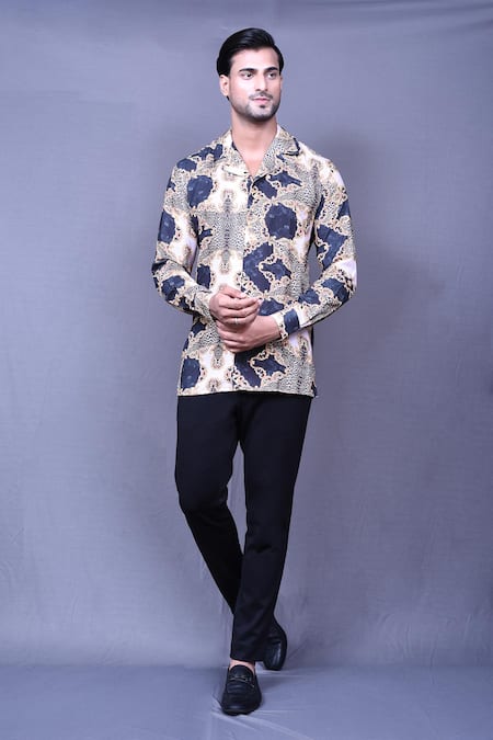 Arihant Rai Sinha Vintage Print Cotton Shirt 