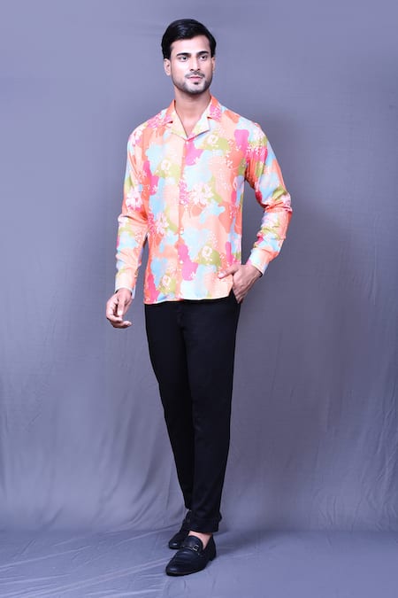 Arihant Rai Sinha Cotton Silk Floral Print Shirt 