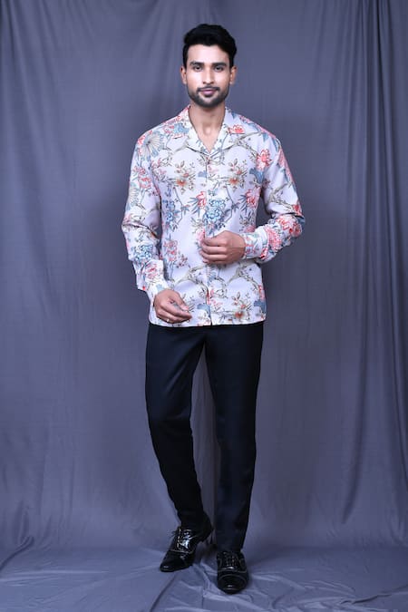 Arihant Rai Sinha Botanic Flower Print Cotton Shirt 