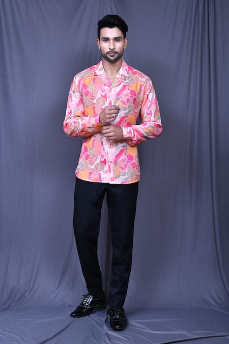 Arihant Rai Sinha Multi Color Cotton Abstract Floral Print Shirt 