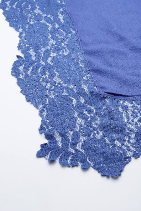 Modarta_Blue Valentino Lace Border Shawl _Online_at_Aza_Fashions