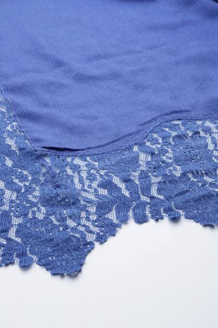 Buy_Modarta_Blue Valentino Lace Border Shawl _Online_at_Aza_Fashions