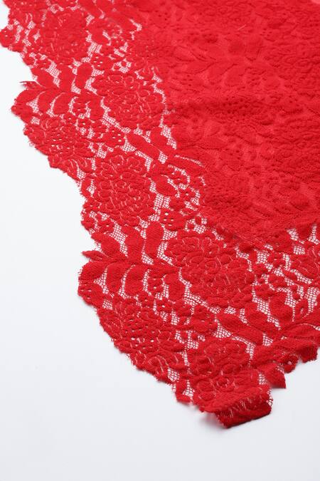 Buy_Modarta_Red Lace Border Shawl _Online_at_Aza_Fashions