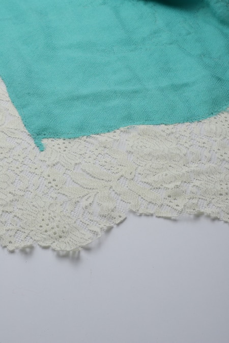 Buy_Modarta_Blue Wool Floral Lace Border Shawl _Online_at_Aza_Fashions