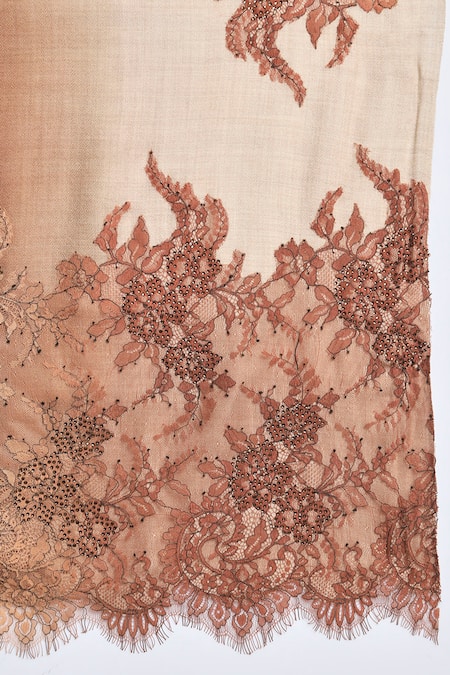 Modarta_Brown Ombre Swarovski Embellished Shawl _at_Aza_Fashions