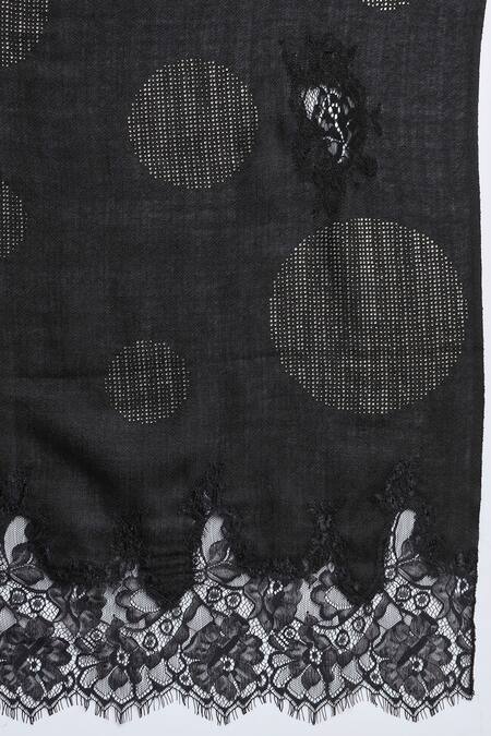 Modarta_Black Swarovski Crystal Pattern Shawl _at_Aza_Fashions