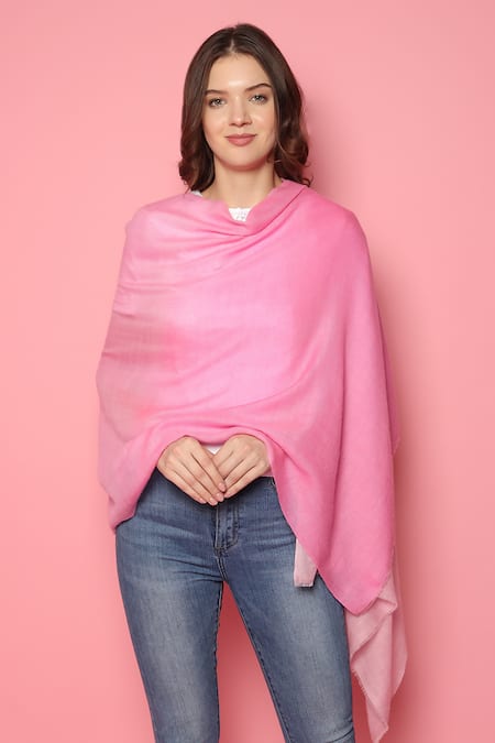 Shop_Modarta_Pink Solid Pashmina Shawl _Online_at_Aza_Fashions