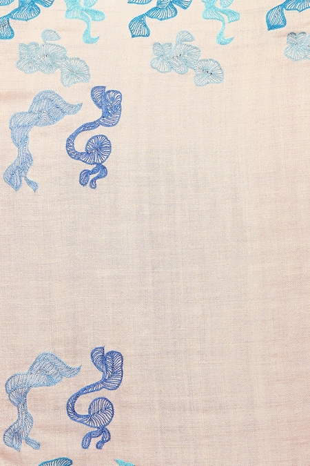 Modarta_White Abstract Hand Embroidered Shawl _Online_at_Aza_Fashions