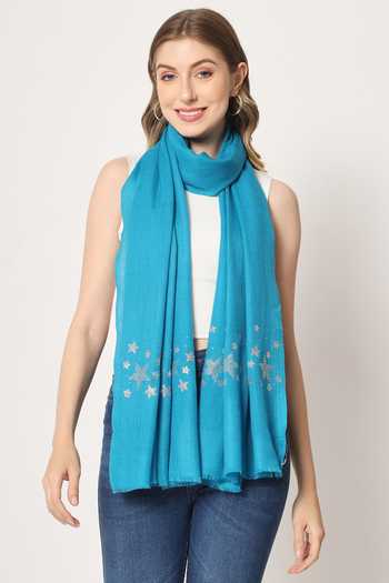 Buy_Modarta_Blue Swarovski Stars Embroidered Shawl _Online_at_Aza_Fashions