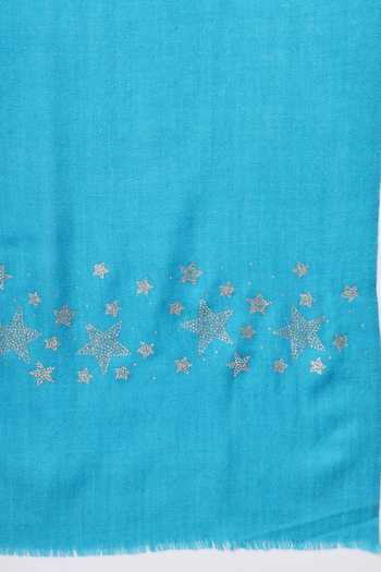 Shop_Modarta_Blue Swarovski Stars Embroidered Shawl _Online_at_Aza_Fashions