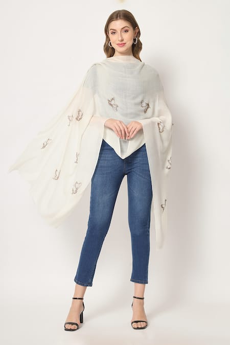 Modarta Swarovski Butterflies Work Shawl 