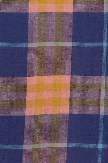 Buy_Modarta_Blue Handwoven Plaid Checks Shawl _Online_at_Aza_Fashions