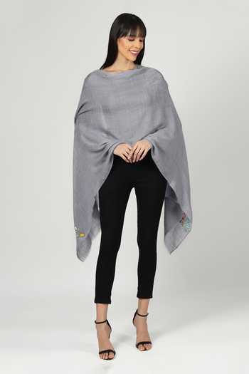 Buy Modarta Grey Floral Hand Embroidered Woolen Stole Online at Aza Fashions Buy_Modarta_Grey Floral Hand Embroidered Woolen Stole _Online_at_Aza_Fashions