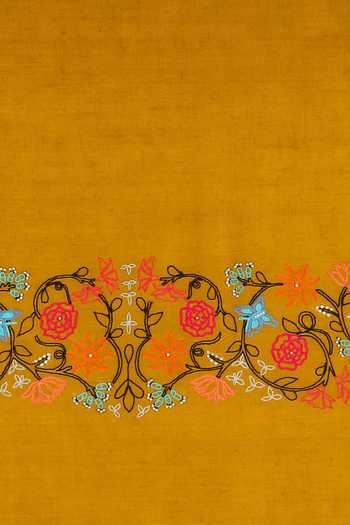 Shop_Modarta_Yellow Pashmina Floral Hand Embroidered Shawl _Online_at_Aza_Fashions
