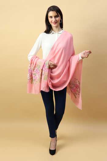 Shop_Modarta_Pink Lotus Garden Hand Woven Shawl _Online_at_Aza_Fashions