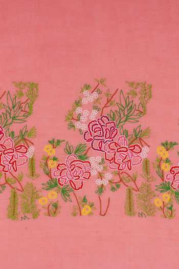 Modarta_Pink Lotus Garden Hand Woven Shawl _at_Aza_Fashions