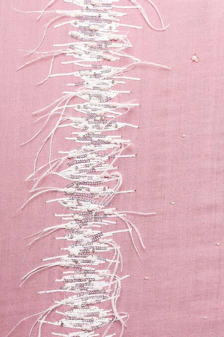 Buy_Modarta_Pink Feather Border Embellished Pashmina Shawl 