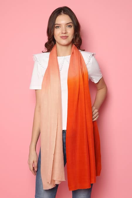 Modarta Orange Shaded Pashmina Stole 