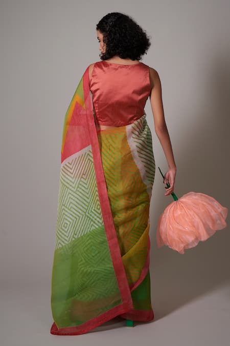 Priti Prashant Keshi Printed Saree With Unstitched Blouse Piece 