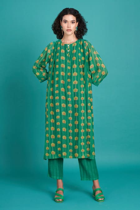 Priti Prashant Bela Floral Vine Print Kurta & Pant 