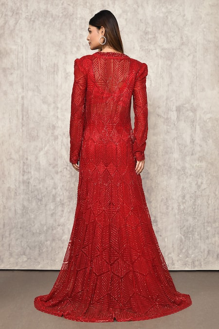 Ritika Mirchandani Geometric Embroidered Jacket Sharara Set 